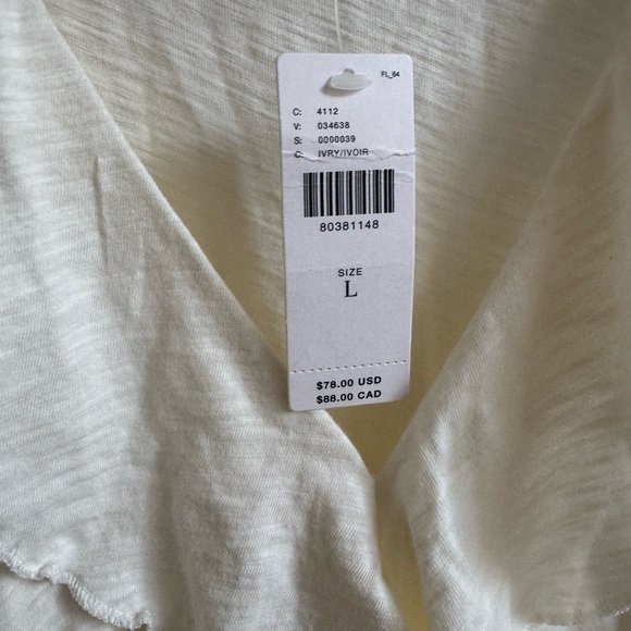 By anthropology ruffle cream long sleeve top - Picture 3 of 4